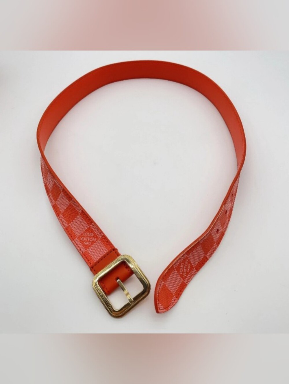 Authentic Louis Vuitton Ceinture Orange Damier Belt W/Box/Ribbon - Picture 11 of 15